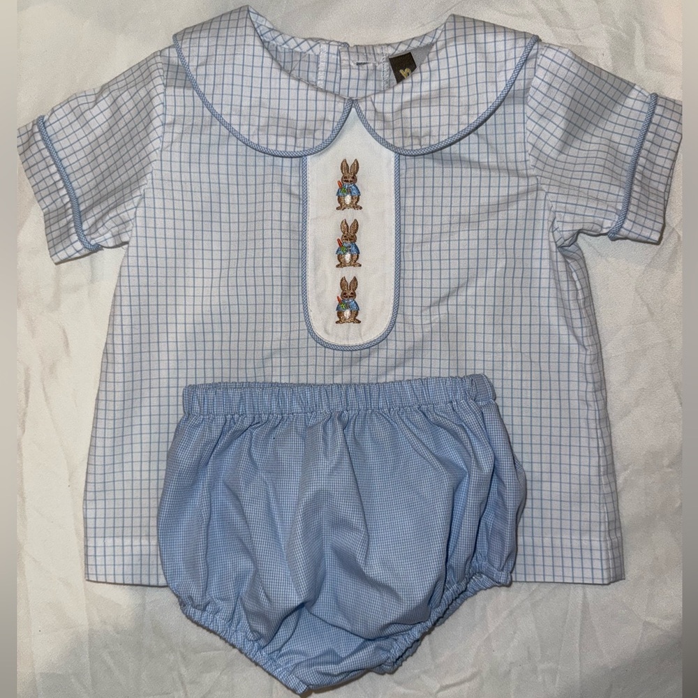 Charming Blue Checkered Diaper Cover Set